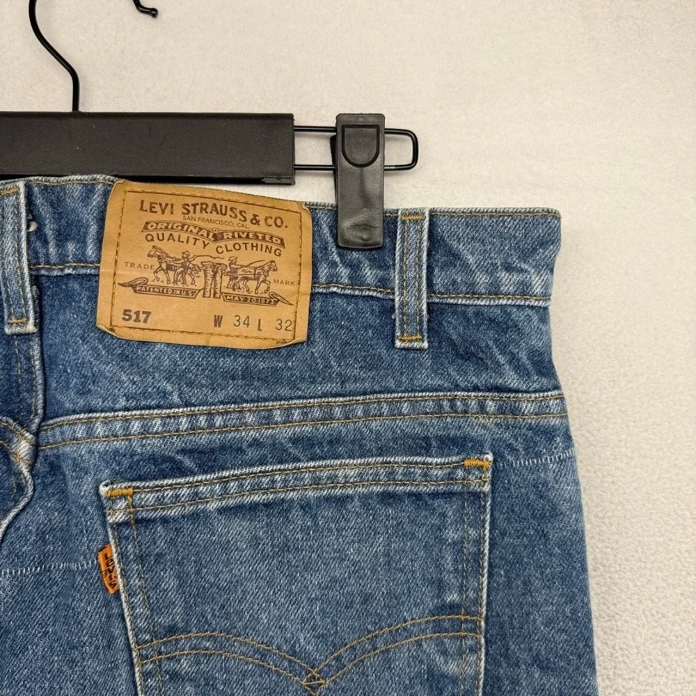 Vintage Levis Jeans men's 34x32 Blue Denim 517 Orange Tab Made In USA 90s Rodeo